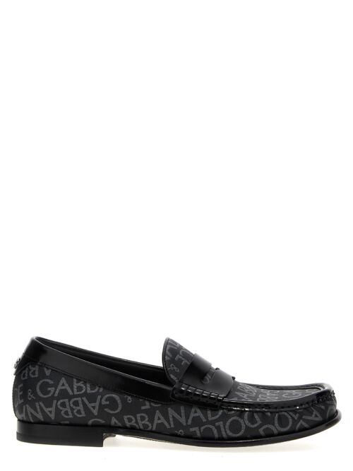 Logo jacquard fabric loafers DOLCE & GABBANA Black