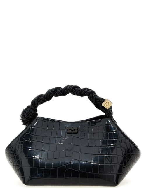 'Black Croco Patent Small Ganni Bou' handbag GANNI Black