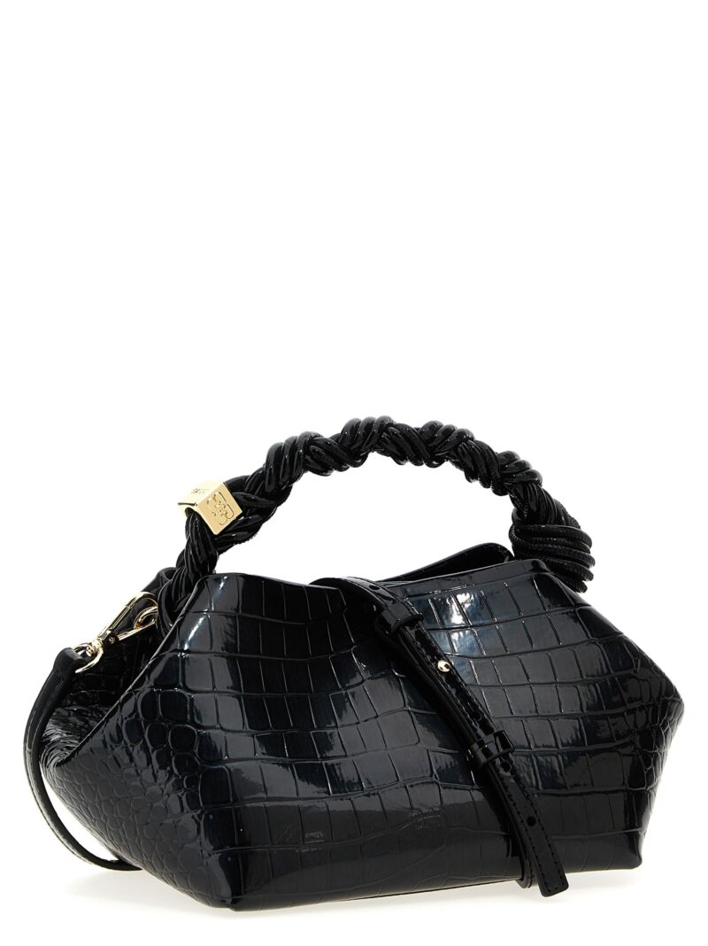 'Black Croco Patent Small Ganni Bou' handbag A6083099 GANNI Black