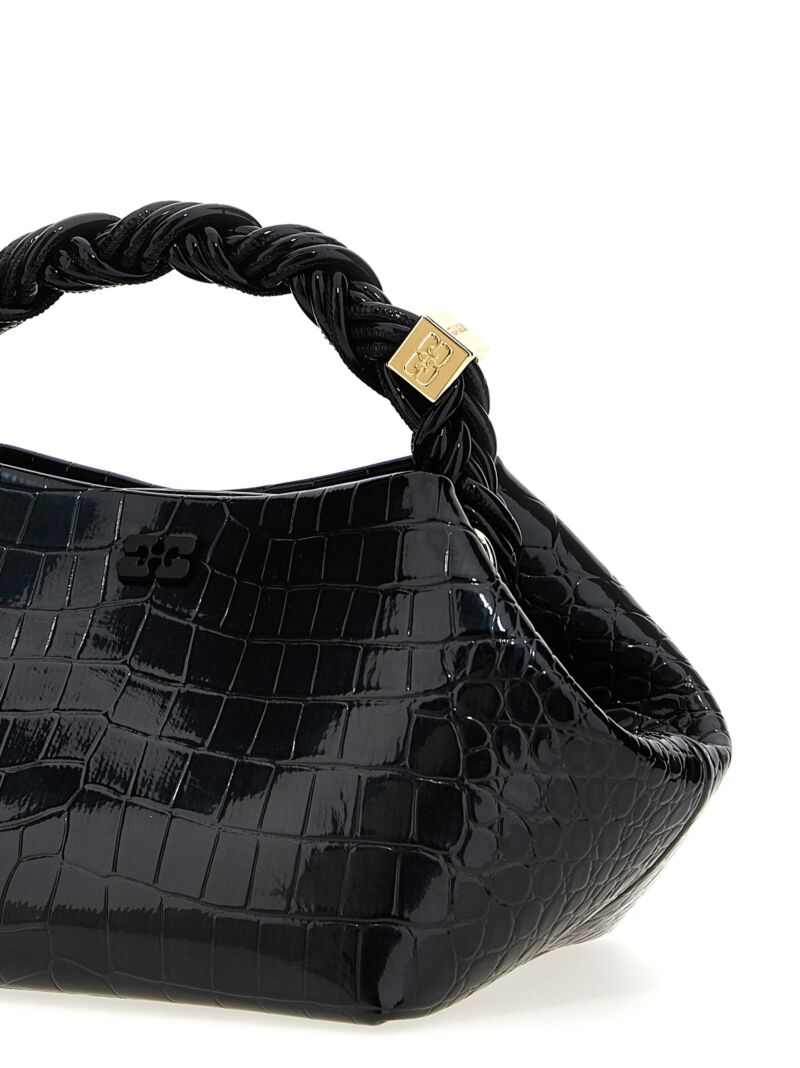 'Black Croco Patent Small Ganni Bou' handbag Woman GANNI Black