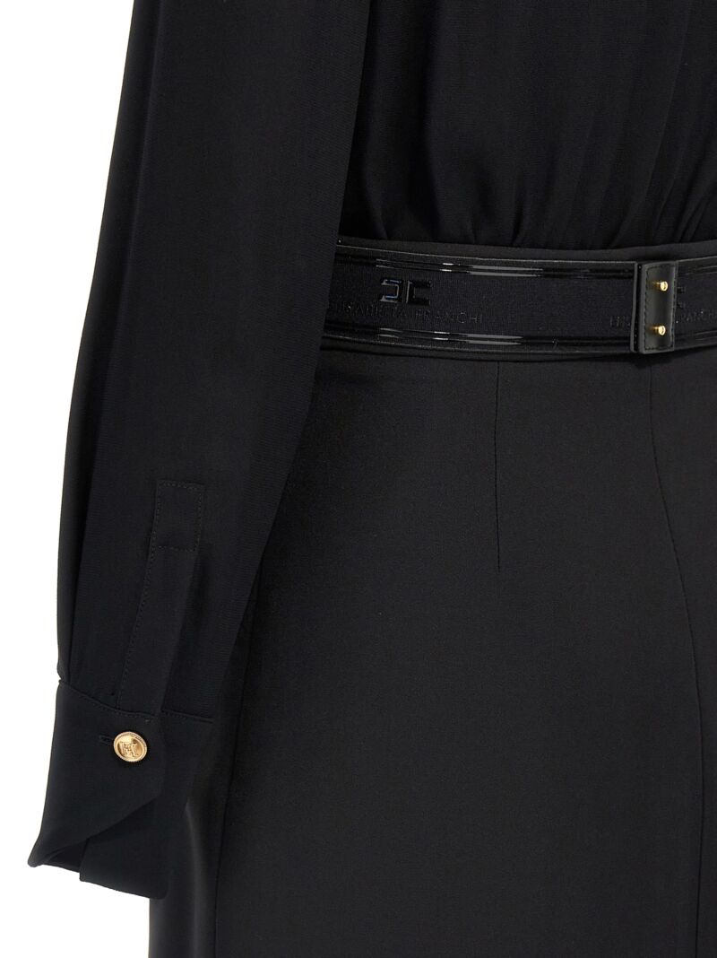 Pocket detail dress 100% viscose ELISABETTA FRANCHI Black