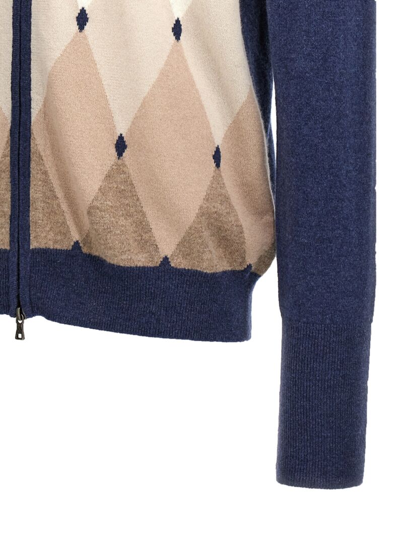 'Argyle' cardigan 100% cashmere BALLANTYNE Blue