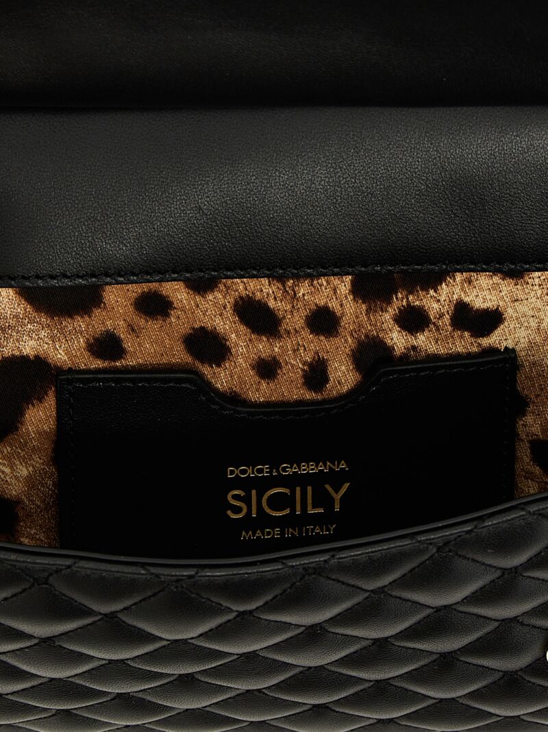 'Sicily' medium handbag 100% lamb leather (Ovis aries) DOLCE & GABBANA Black