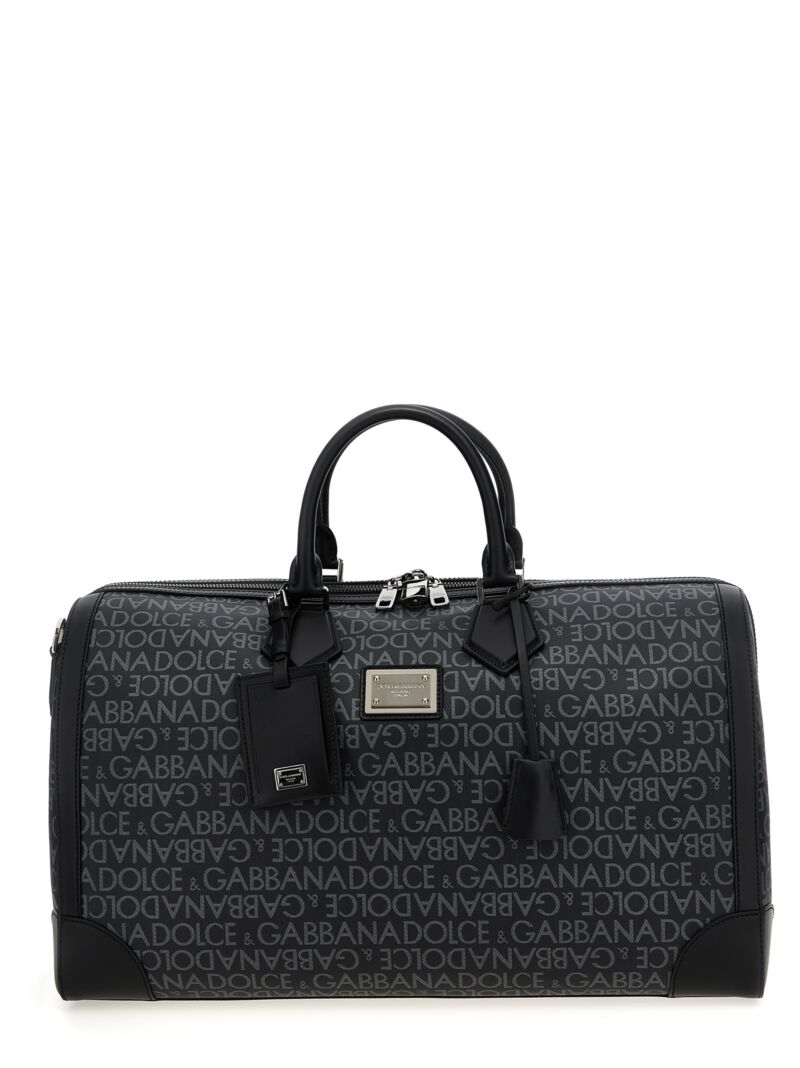 Smeared jacquard duffel bag DOLCE & GABBANA Black