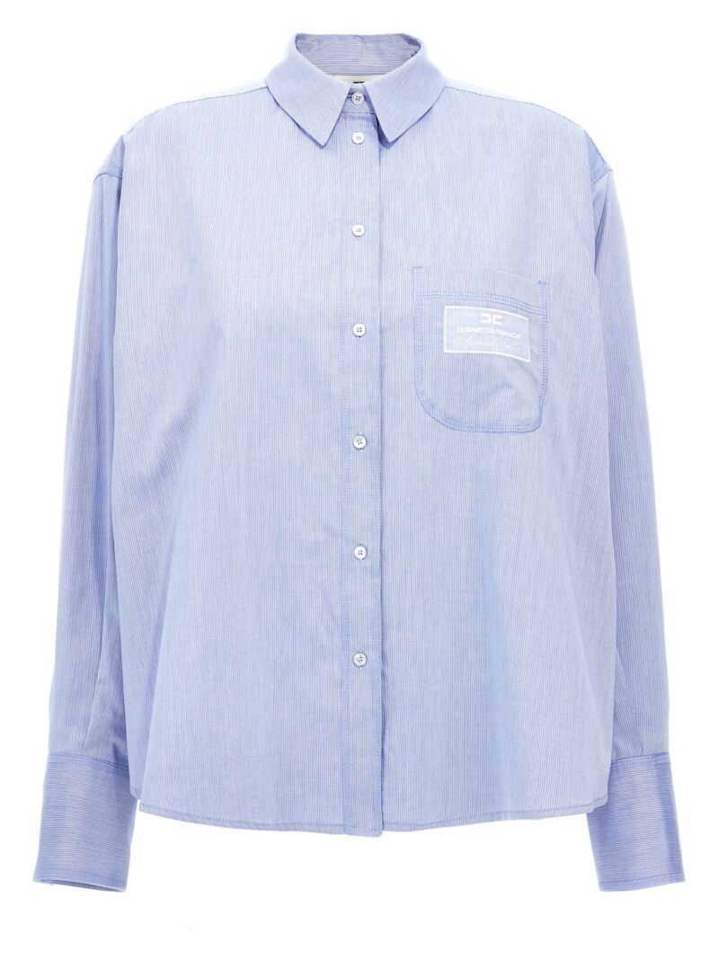 Logo embroidery chevron shirt ELISABETTA FRANCHI Light Blue