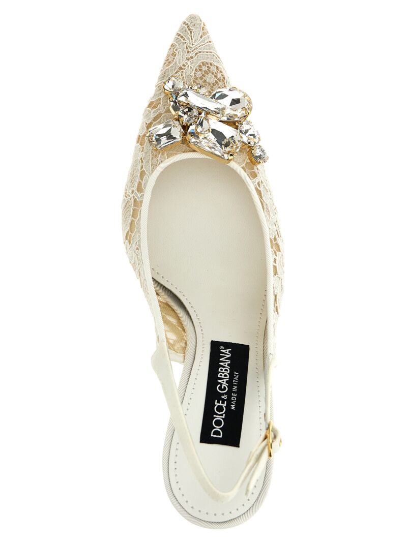 'Rainbow Lace' slingback 69% viscose 27% cotton 4% polyamide DOLCE & GABBANA White