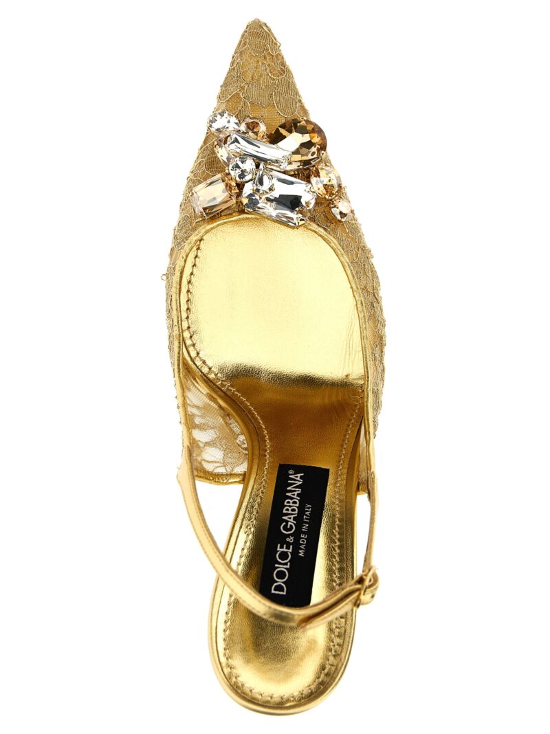 'Taormina' slingback 57% viscose 36% cotton 5% polyamide 2% silk DOLCE & GABBANA Gold