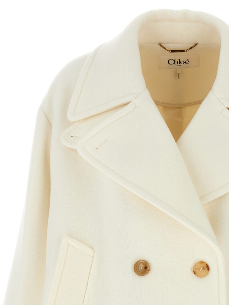 Double-breasted coat Woman CHLOÉ White