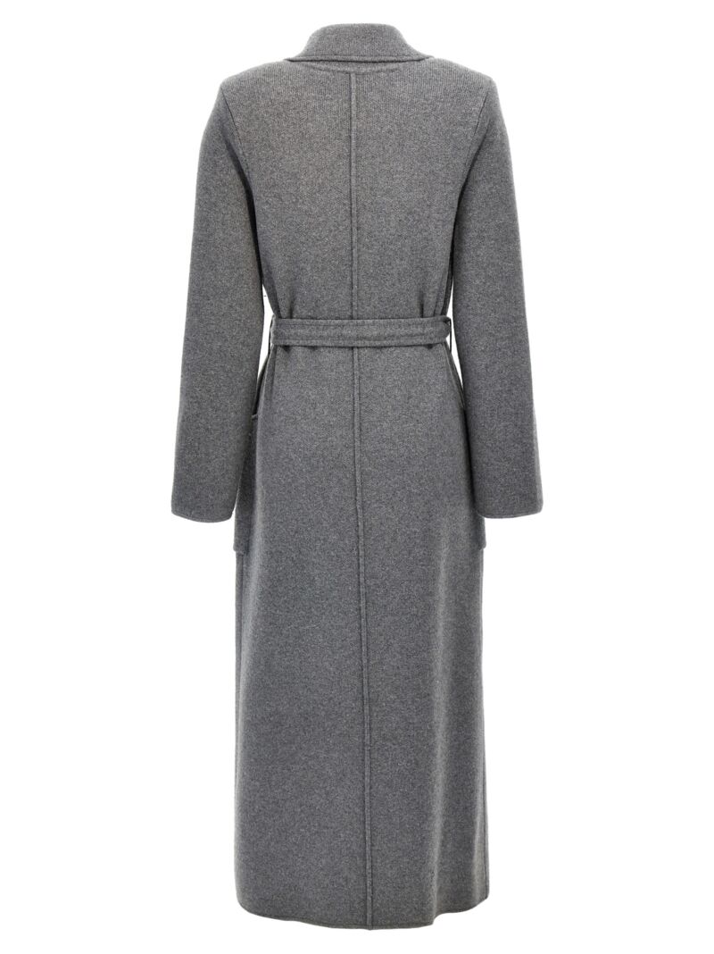 Double-breasted knit coat CK16S46E2CL3 ELISABETTA FRANCHI Gray