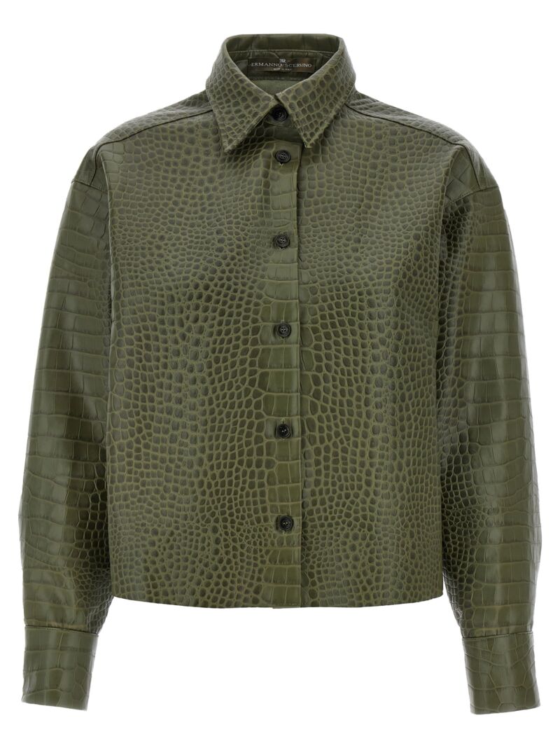 Crocodile print shirt ERMANNO SCERVINO Green