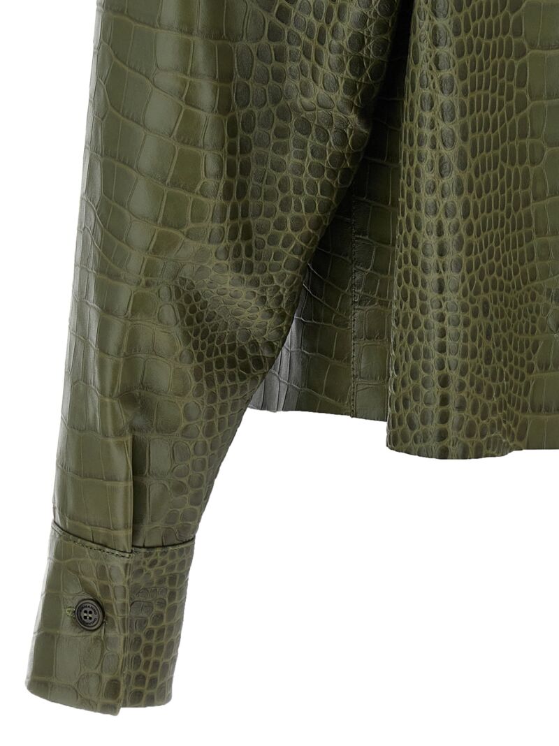 Crocodile print shirt 100% lamb leather (Ovis aries) ERMANNO SCERVINO Green