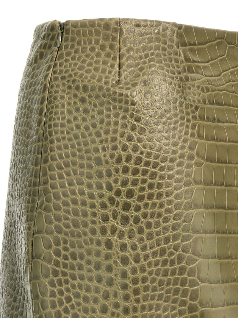 Crocodile print skirt 100% lamb leather (Ovis aries) ERMANNO SCERVINO Green