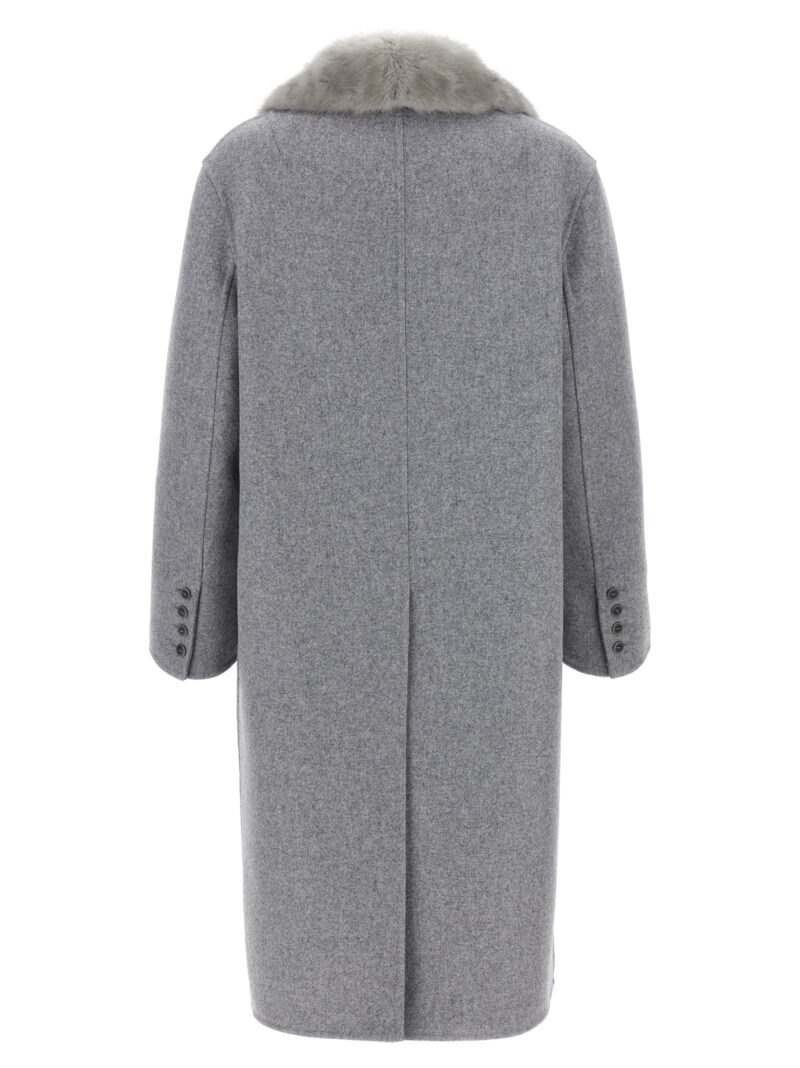 Mink single-breasted coat D456D333VILVWM4501 ERMANNO SCERVINO Gray