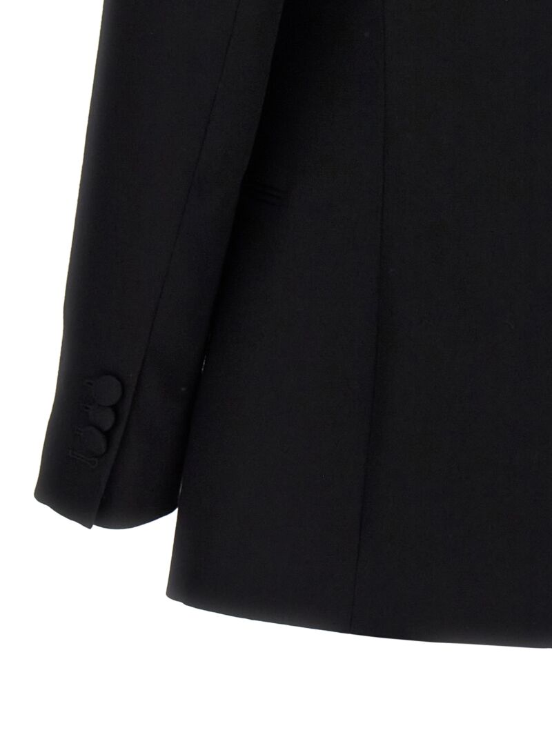 'Strass Piping' blazer 100% wool BALMAIN Black