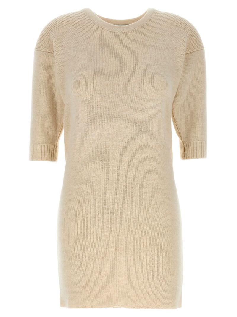 Removable sleeve knit dress DR1088LK1028WH048 LEMAIRE White