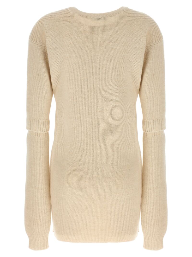 Removable sleeve knit dress Woman LEMAIRE White