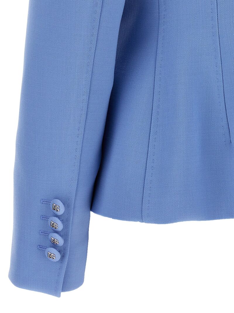 Double-breasted blazer 100% virgin wool DOLCE & GABBANA Light Blue