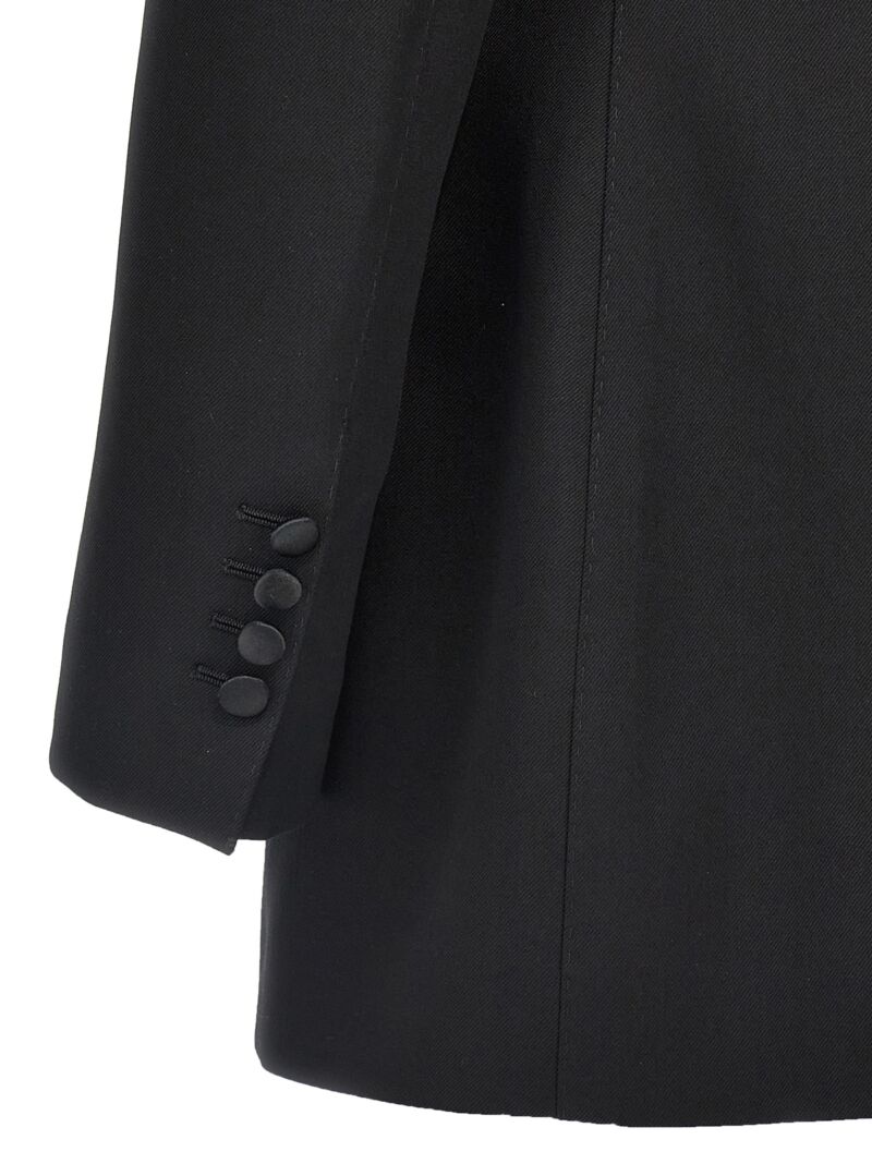 'Turlington' blazer 79% virgin wool 16% silk 5% polyester DOLCE & GABBANA Black