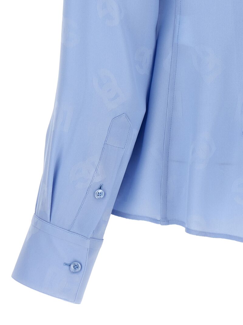 'DG' shirt 100% silk DOLCE & GABBANA Light Blue