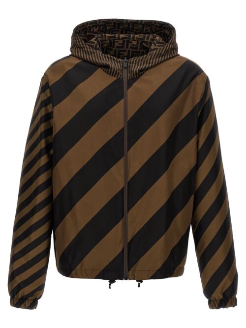 Reversible windbreaker FENDI Brown