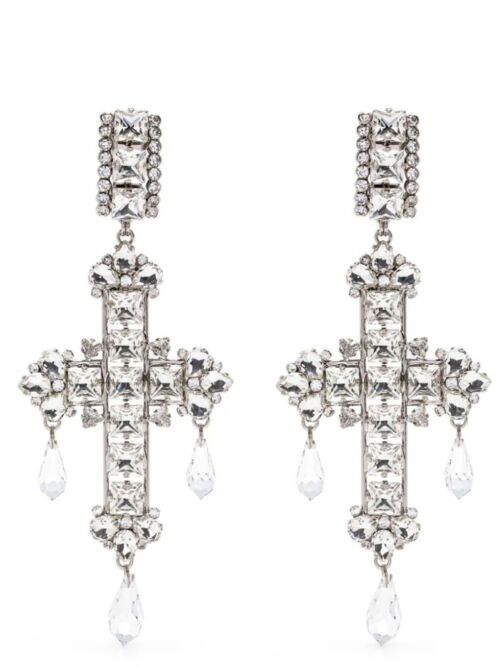 'Crystal Cross' earrings ALESSANDRA RICH Silver