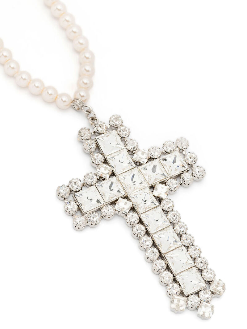 'Pearl Crystal cross' necklace FABA32310002 ALESSANDRA RICH Silver