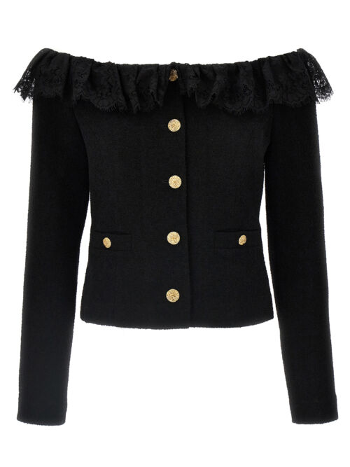 Boucle Tweed Short Jacket ALESSANDRA RICH Black