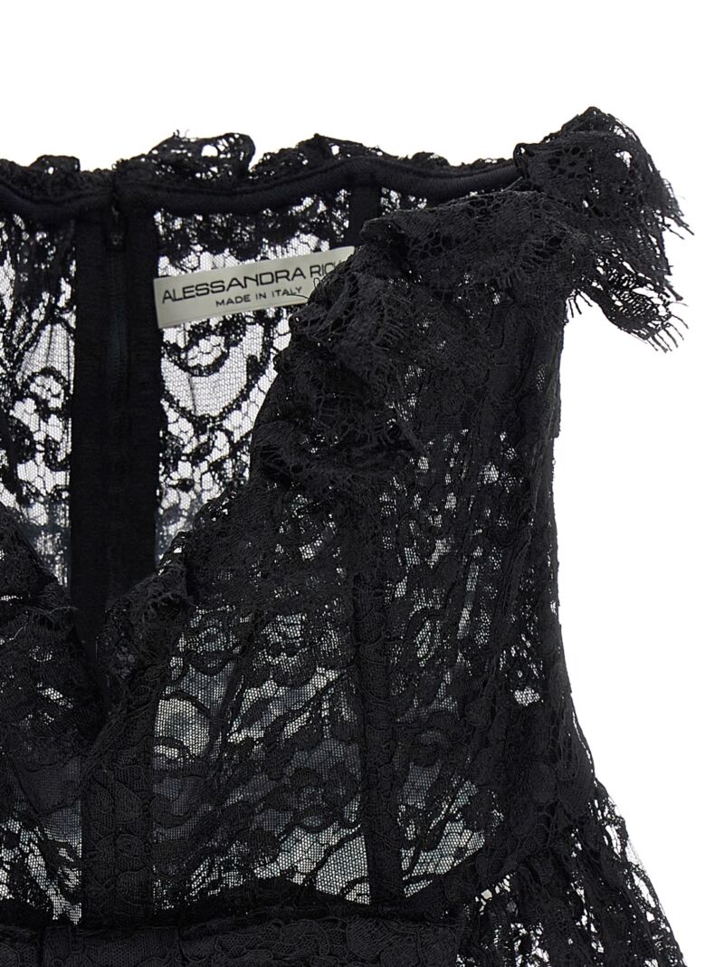 Lace bow bustier top Woman ALESSANDRA RICH Black