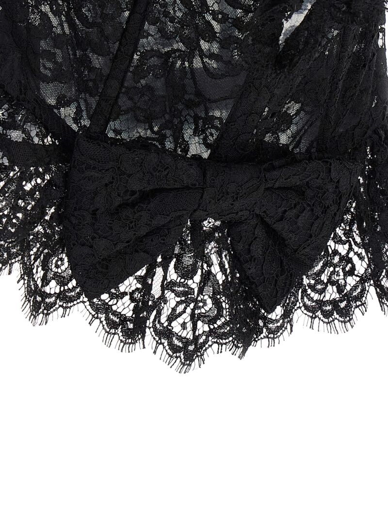 Lace bow bustier top 60% polyamide 20% cotton 20% viscose ALESSANDRA RICH Black