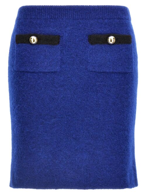 Alpaca mini skirt ALESSANDRA RICH Blue