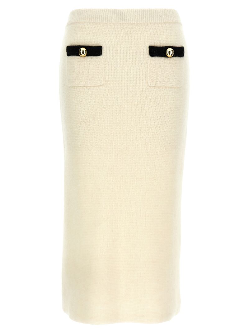 Alpaca midi skirt ALESSANDRA RICH White