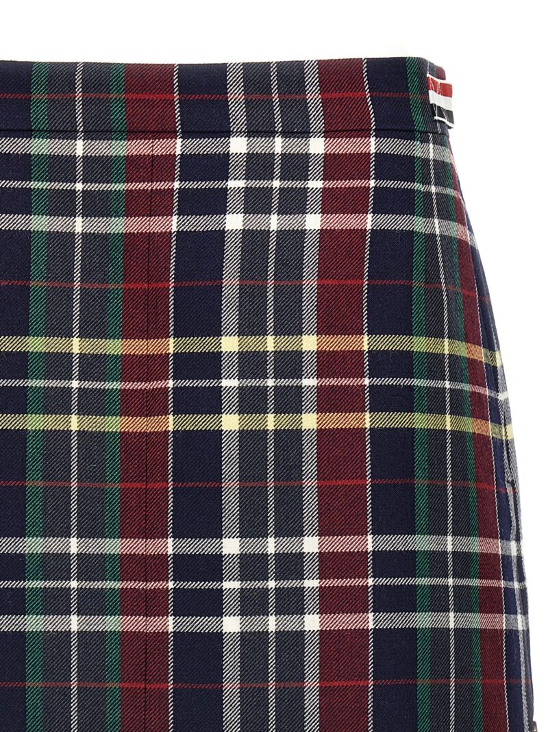 Tartan twill skirt Woman THOM BROWNE Multicolor