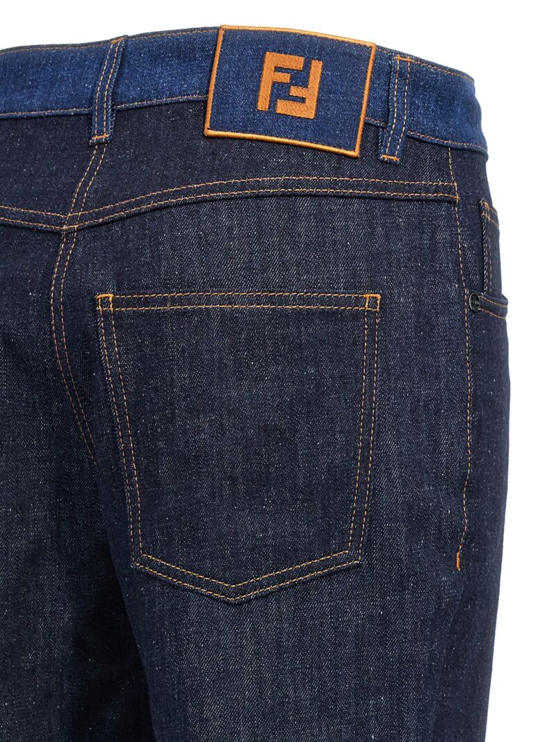 Two-tone jeans 100% cotton FENDI Blue