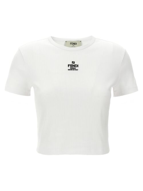 'Fendi' cropped T-shirt FENDI White