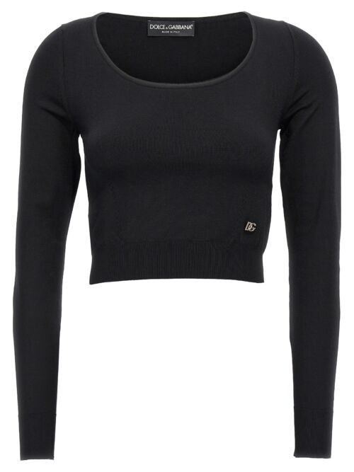 Logo cropped sweater DOLCE & GABBANA Black