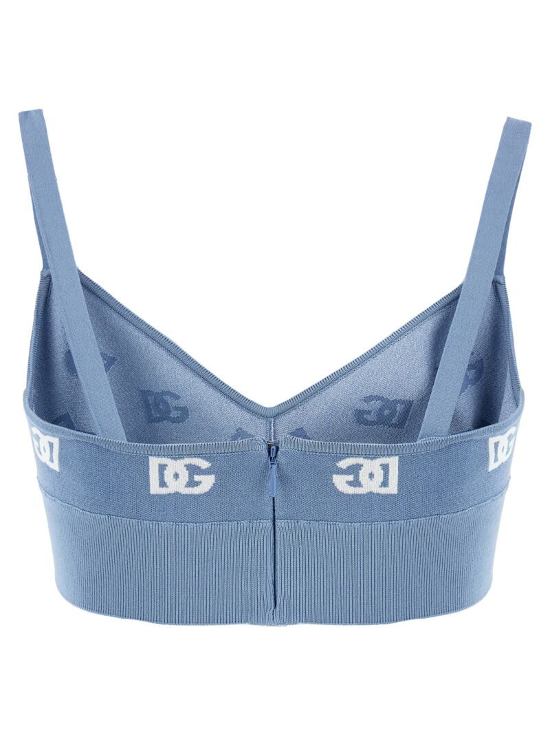 Jacquard logo cropped top FXT05TJFMGTB0143 DOLCE & GABBANA Light Blue