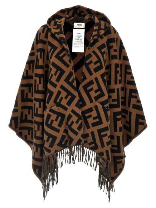 'FF' poncho FENDI Brown