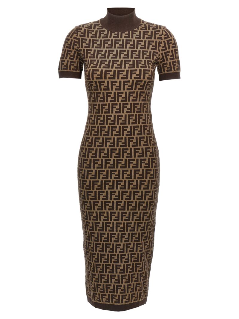 'FF' midi dress FENDI Brown