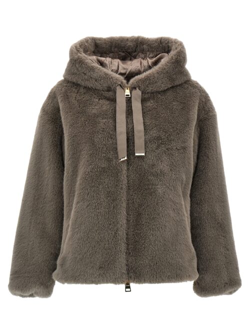 Eco fur hooded HERNO Gray