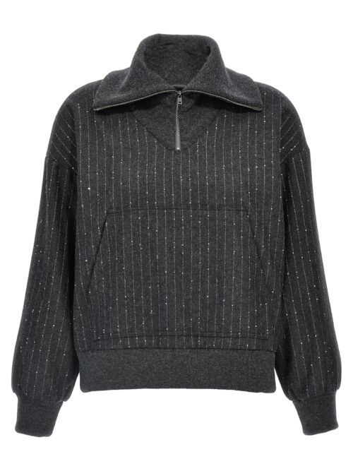 Sequin half-zip sweatshirt HERNO Gray