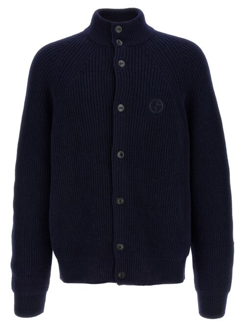 'Baseball' cardigan GIORGIO ARMANI Blue