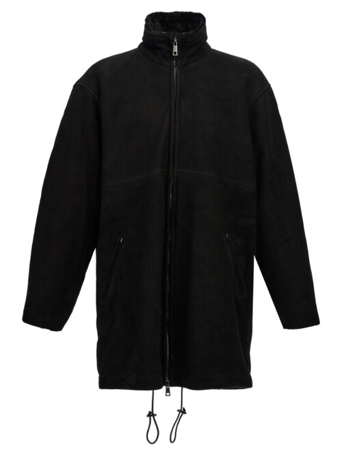 Long suede shearling jacket GIORGIO BRATO Black