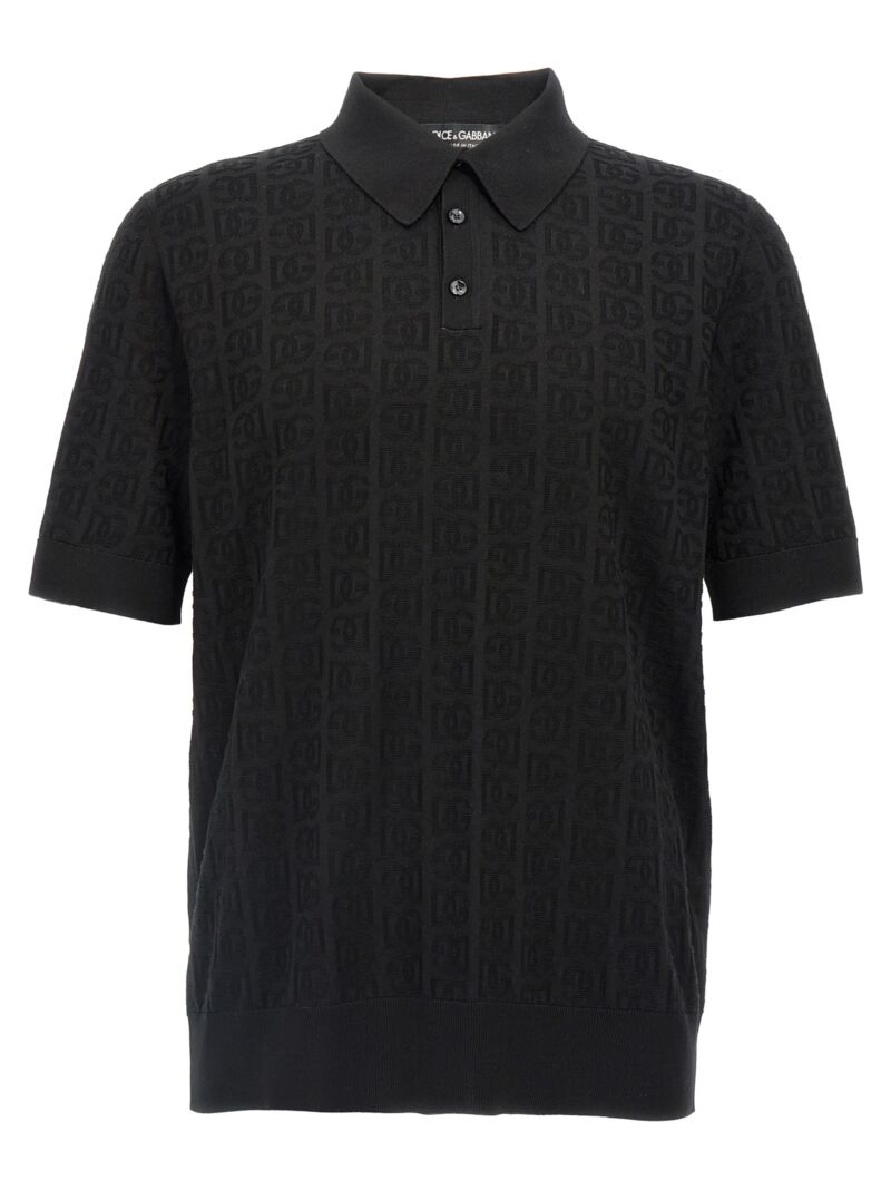 Jacquard logo polo shirt DOLCE & GABBANA Black