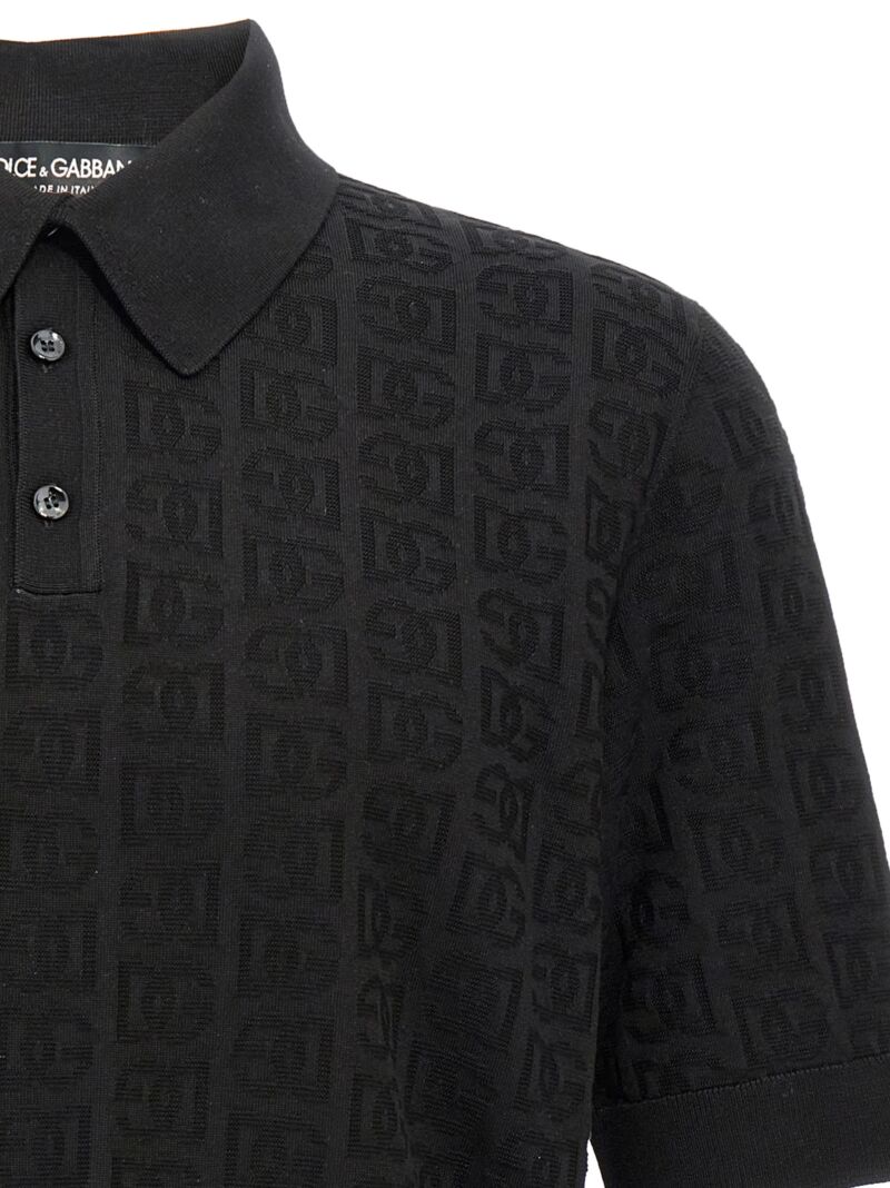 Jacquard logo polo shirt Man DOLCE & GABBANA Black