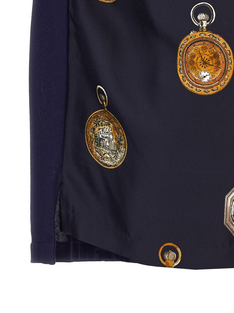 'Orologi' polo shirt 100% silk DOLCE & GABBANA Blue