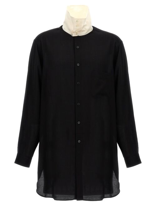 'U-Stand Collar' shirt YOHJI YAMAMOTO White/Black