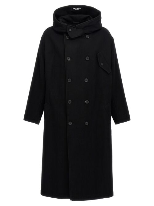 'M-W Front Hooded' coat YOHJI YAMAMOTO Black