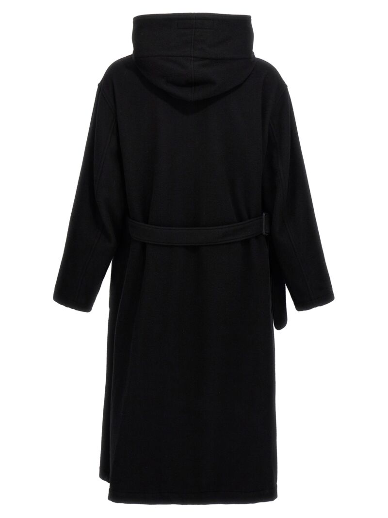 'M-W Front Hooded' coat HOC07102BLACK1 YOHJI YAMAMOTO Black