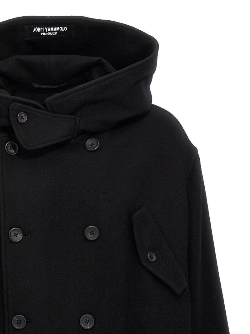 'M-W Front Hooded' coat Man YOHJI YAMAMOTO Black