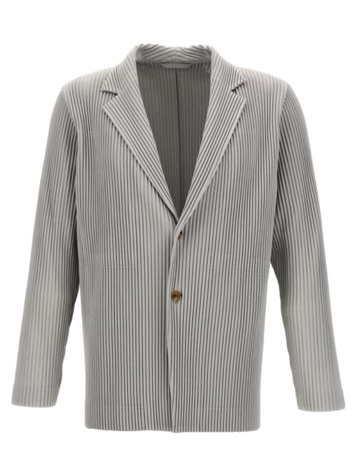 Single-breasted pleated blazer HOMME PLISSE' ISSEY MIYAKE Gray